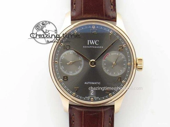 MIROTIME 0410 Elegant Portuguese IW371615 ZF 1:1 Best Edition SS Green Dial on Black Leather Strap A96355 V 7081